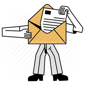 envelope, email, message, mail, document, paper, page